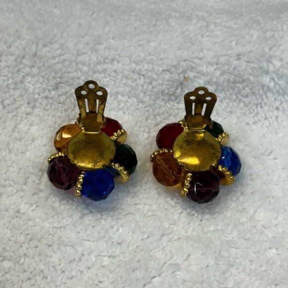 Lot of vintage sparkling statement clip on earrings - Picture 14 of 16